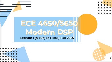 Digital Signal Processing Lecture 1 Fall 2025