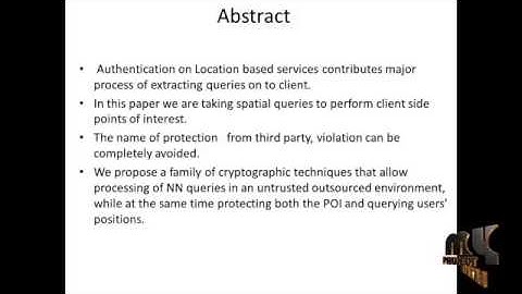 Final Year Projects 2015 | Secure kNN Query Processing in  Untrusted Cloud Environments