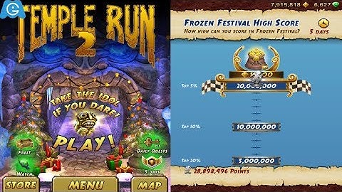 iGameMix/Temple Run 2⛄️Frozen Festival High Score Completed Challenge, Mrs Claus Artic Hat#278