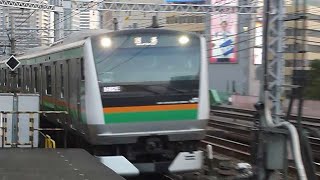 上野東京ライン E233系15両編成 回送 新橋駅通過