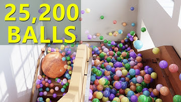 25,200 Bouncy Balls on the stairs - Blender Animation - Rigid body simulation