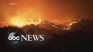 Multiple fires have scorched more than 46,000 acres near vacaville,
northeast of san francisco, and dozens homes been engulfed by flames.
watch the f...