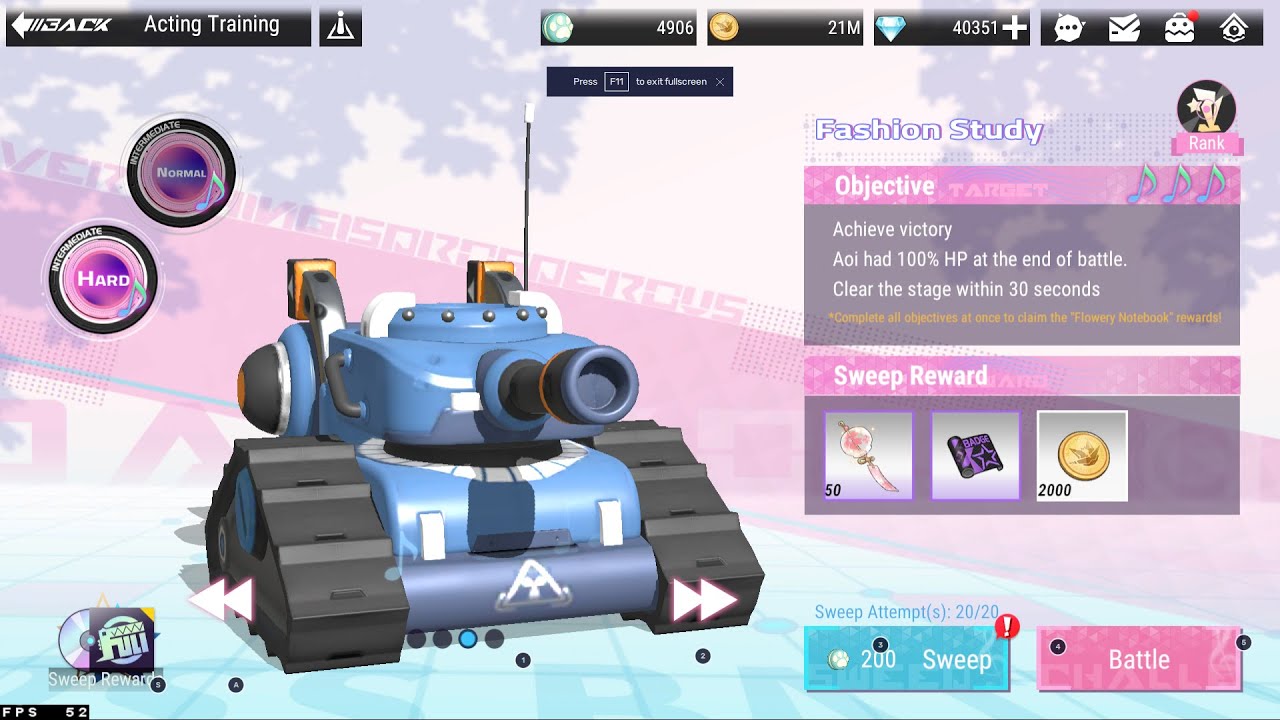 Figure Fantasy Acting Training Event (Fashion Study Normal - Hard) (PC/Android)