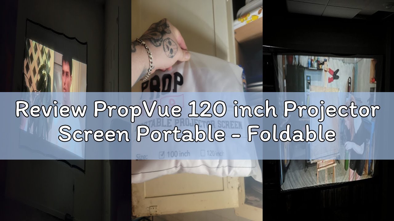 Review PropVue 120 inch Projector Screen Portable - Foldable Indoor Outdoor Movie Screen - White Scr