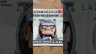 Painting Over Dollar Bills By