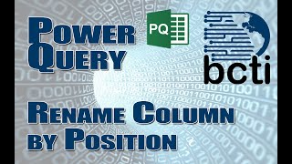 Power Query - Rename Column by Position