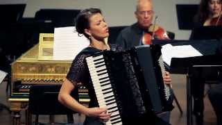 Ksenija Sidorova, accordion performs Bach D minor piano concerto - 2 min clip