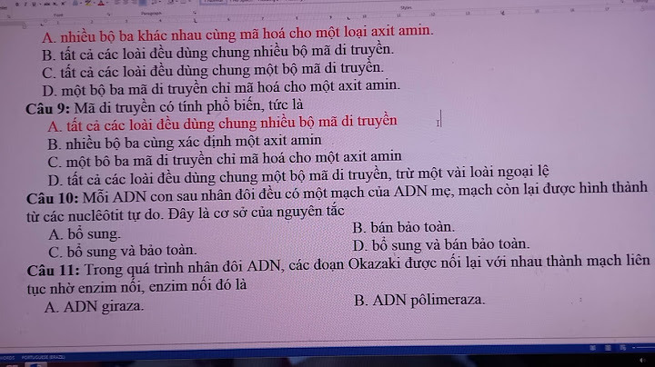 Bài tập trắc nghiệm về gen phiên mã dịch mã