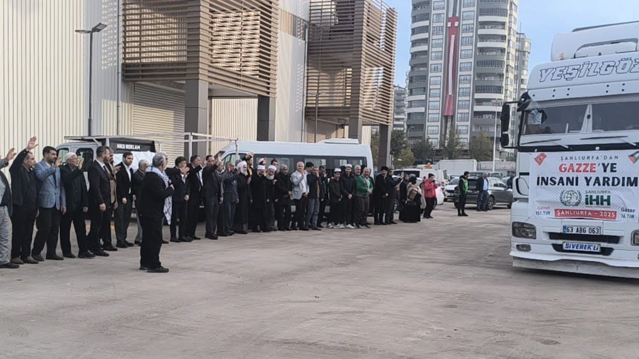 Şanlıurfa İHH, Gazze’ye 3’üncü yardım konvoyunu uğurladı