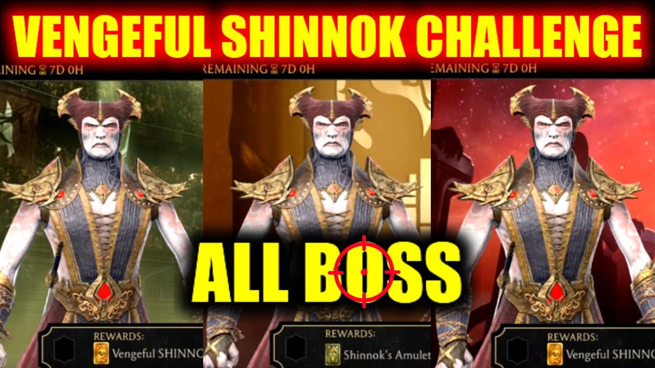 MK Mobile | VENGEFUL SHINNOK Challenge All BOSS Matches | BOSS Shinnok Gives Tough Competition