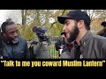 Muslim lantern runs away from smart christian and bullies woman