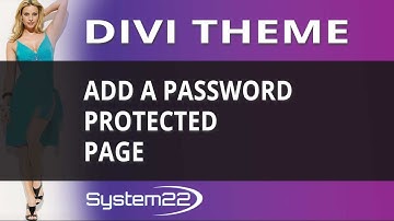 Divi Theme Add A Password Protected Page