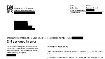 How to understand your CP212 Notice (IRS has consolidated 2 EINs from your tax record).