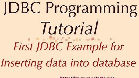 First JDBC Example for Inserting data into database