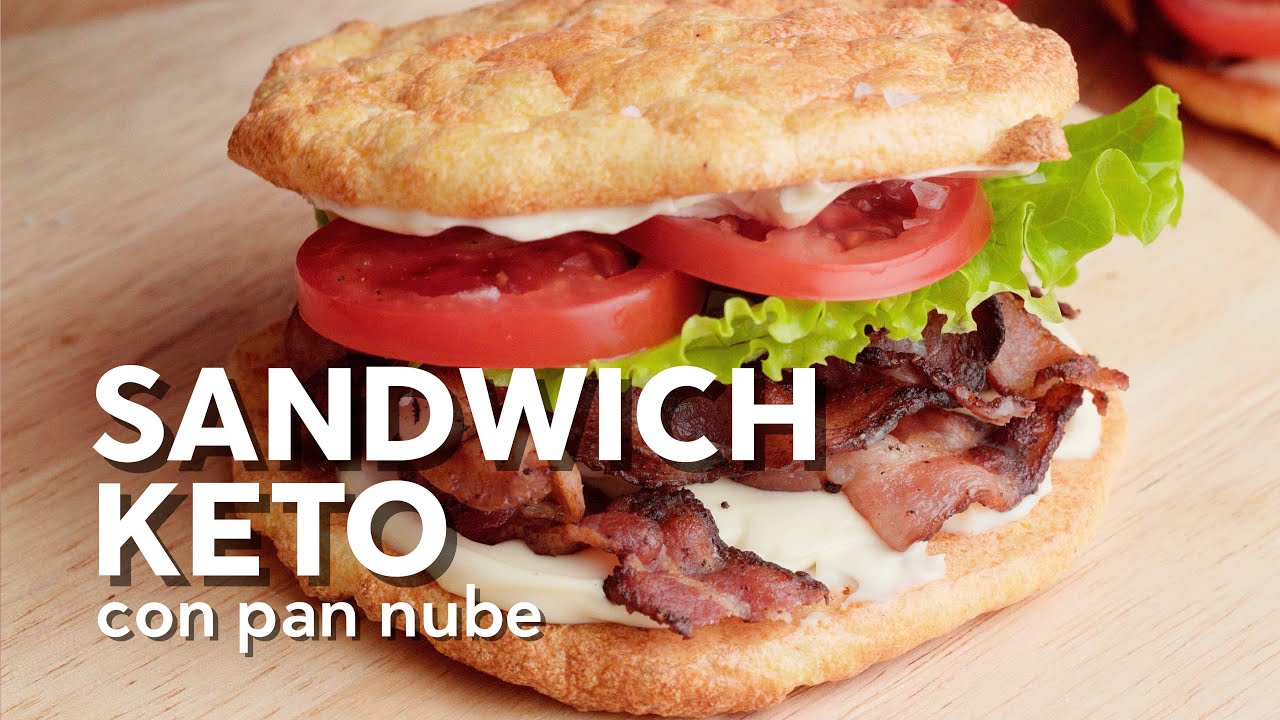 Sándwich keto de panceta con pan nube - Receta con video - Diet Doctor