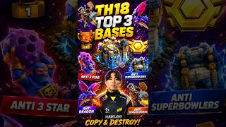 TH18 TOP 3 TOXIC BASES 😱 ANTI 3 STAR! Anti Dragons, Riders &amp; Super Bowlers | Clash of Clans 2026