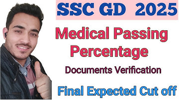 SSC GD 2025 Medical passing percentage| ssc gd 2025 final Expected cut off #sscgd 