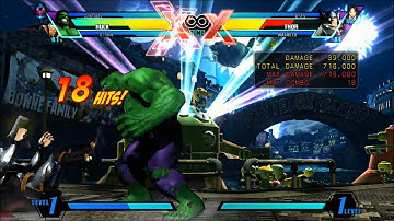 UMvC3 - Hulk Corner Combo w/2 assists, 1 Meter
