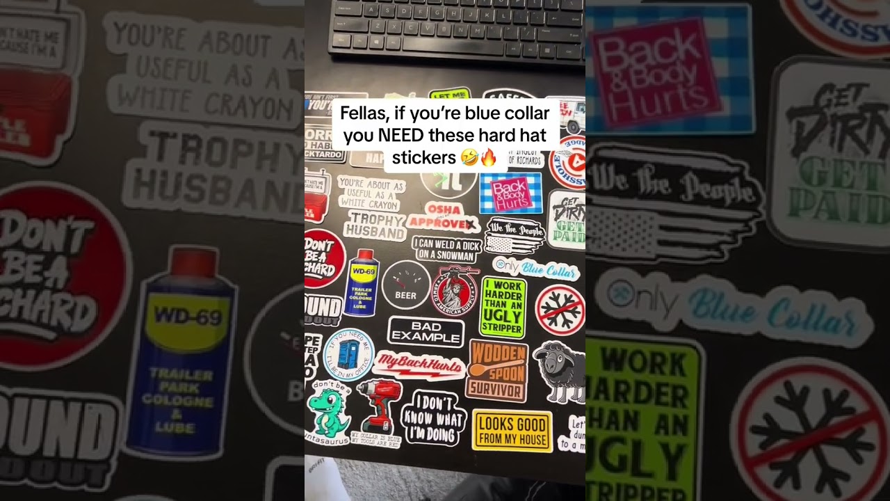 Express Your Workday Humor with this 150-Piece Hard Hat Sticker Set!  