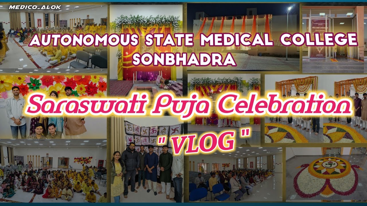 Saraswati Puja Celebration At ASMC Sonbhadra⚕️🌸✨ #mbbs #saraswati #puja #medicalstudent #celebration