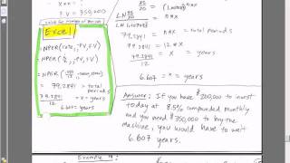 ACCTG 455: Excel Finance Class 23:  Solve For Total Number of Periods When You Know PV, FV & P. Rate