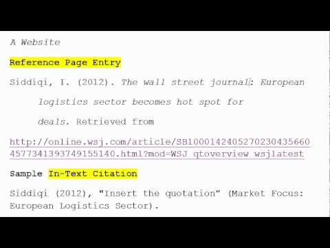 How To Use Apa Format For Citation No 3 A Website Youtube