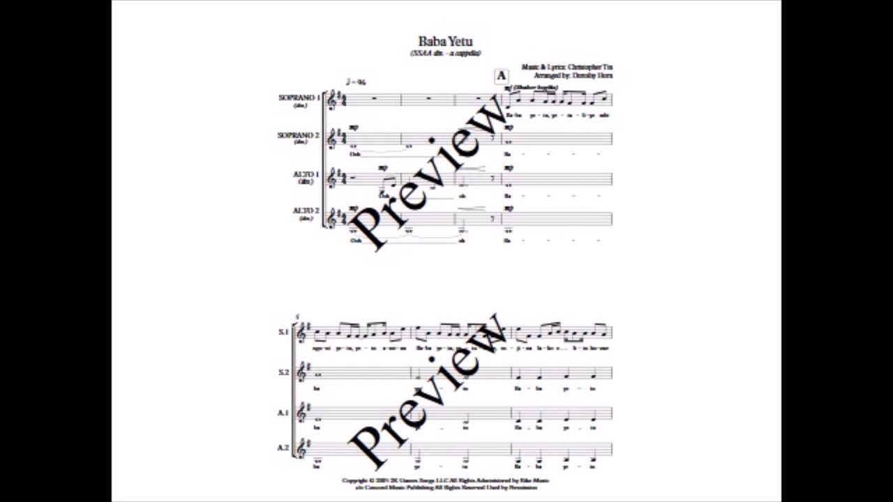 Baba Yetu - SSAA unaccompanied (a cappella) women's choir