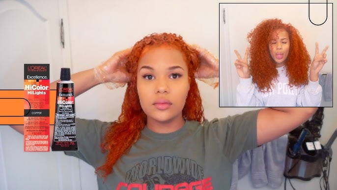 DYING MY NATURAL HAIR COPPER USING LOREAL HICOLOR HIGHLIGHTS (NO BLEACH!!)  - YouTube