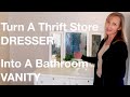 How To Turn A Thrift Store Dresser Into A Bathroom Vanity - AnOregonCottage.com