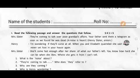 10th class fa2 English question paper 2022-23💯💯 real paper