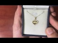 GS048 - 14K Yellow Gold heart shaped "Mom" pendant