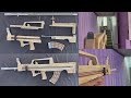 Wow, amazing toy gun. How to make wooden QBZ95 rifle in PUBG that shoots  | diy toy guns