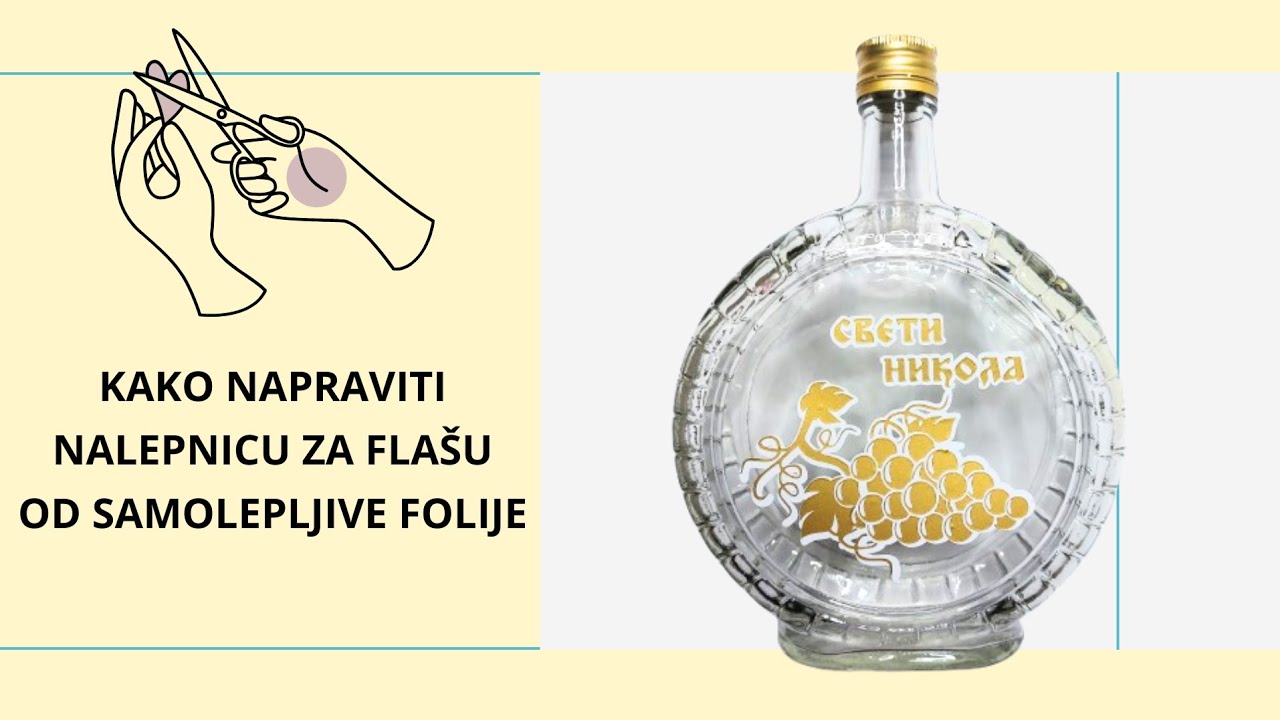 Kako napraviti nalepnicu za flašu od samolepljive folije // Flaša za rakiju // @_decorana_
