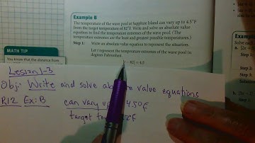 1 3 Write and Solve Absolute Value  word problem