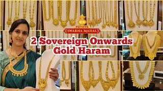 2 Sovereign Onwards Gold Haram Collections| Pothys Swarnamahal Light Weight to Wedding Haram designs