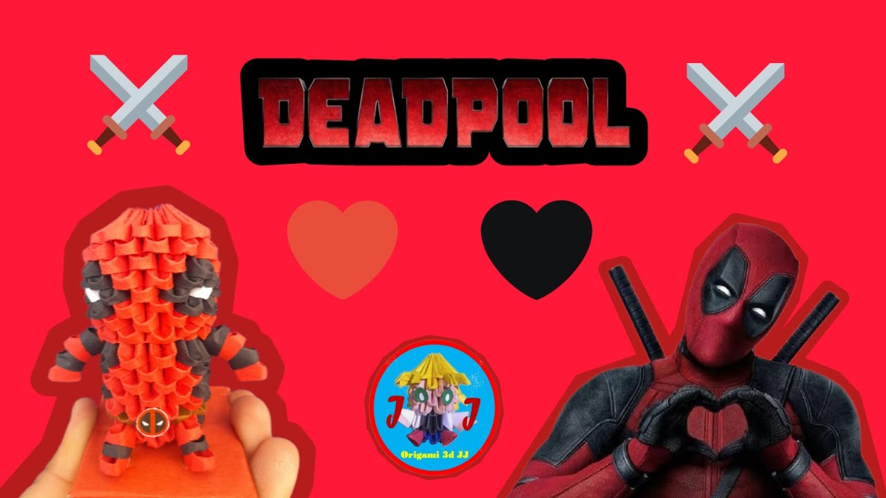 Como Hacer A DEADPOOL ⚔️ ️🖤 De MARVEL De Origami 3D / Origami 3D JJ ...