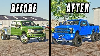 FS19- TURNING A WRECKED F-450 INTO A CUSTOM F-550 SUPER SIX! (OVERKILL TRUCK)