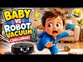 Kids Fun TV | Smart Toddler vs Robot Vacuum: The Most Hilarious Living Room Obstacle Course Race! 😂🏆