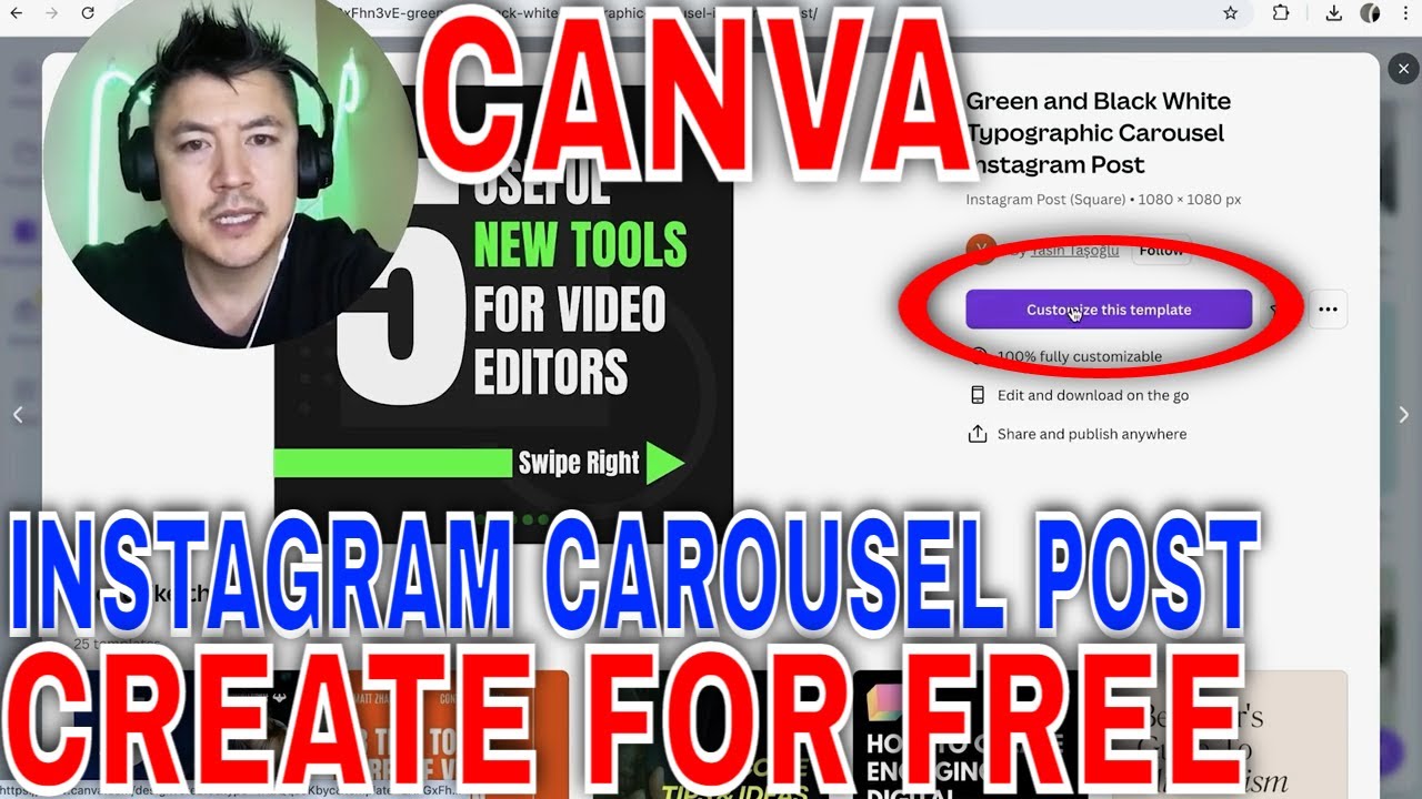 ✅  How To Create Instagram Carousel Post In Canva (Free) 🔴