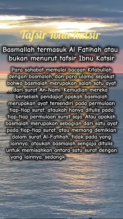 Basmallah apakah bagian dari Al Fatihah atau bukan menurut tafsir Ibnu Katsir #instrumental