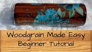 Easy Woodgrain Tumbler Tutorial for Beginners | Alcohol Inks | Rub-On Transfers