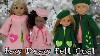 Easy peasy Doll Felt Coat | HappyBankyCraftymom