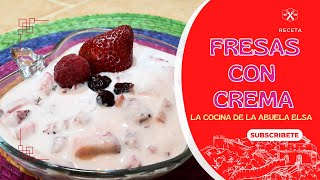 Fresas con crema frescas y deliciosas | Deléitate con el postre perfecto, RECETA FACIL DE PREPARAR