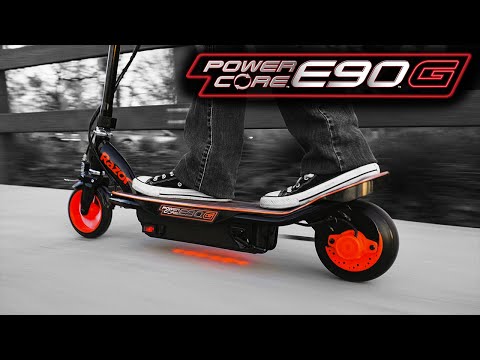 Razor Power Core E90 Glow Electric Scooter Ride Video with Features