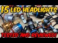 Review and lux testing 15 led headlights  hikari alla sealight oxilam and more