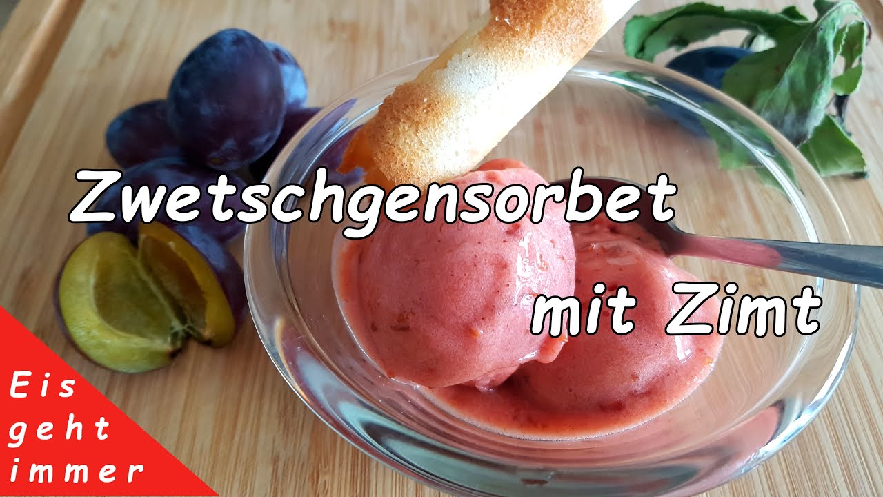 Zwetschgen-Sorbet selber machen / Rezept / vegan / Zwetschgeneis - YouTube