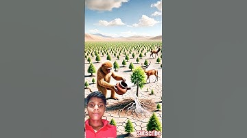 The monkey lives on a mango tree and digs a huge pond 😭#ai#shorts #funny #video #facts #comedy...