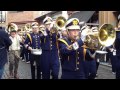 Notre Dame Marching Band in Temple Bar, Dublin