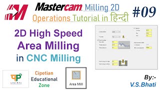 Mastercam Mill 2D - Area Milling Operation || 2D High Speed || Helix Entry|| 2D Programming || Area