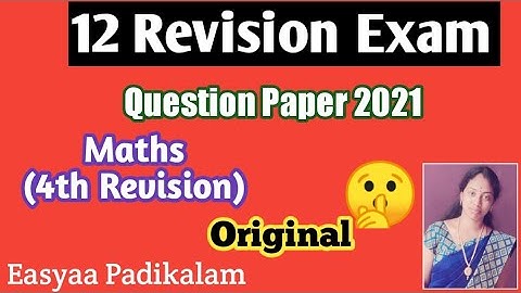 12 Maths - Revision question paper 2021
